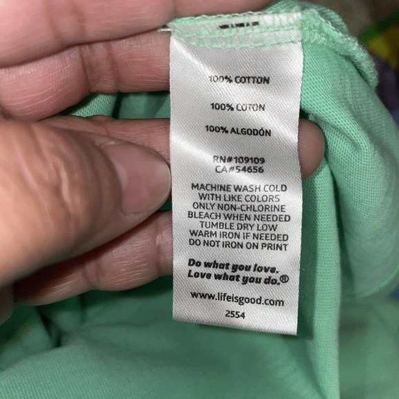 Life is Good Womens Crusher T Tshirt Light Green Large - Picture 6 of 6